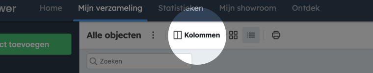 Weergave van alle modeltreinen in Yard Tower