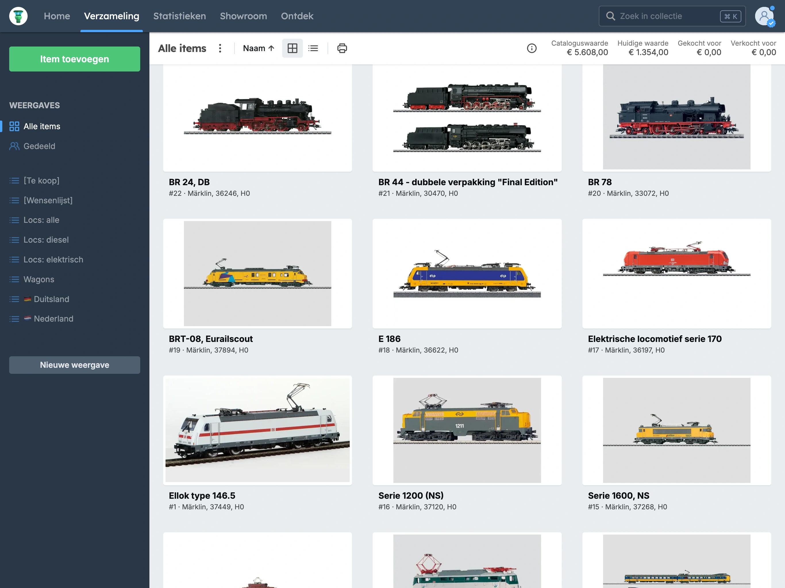 Modeltrein database in Yard Tower (galerij-indeling)
