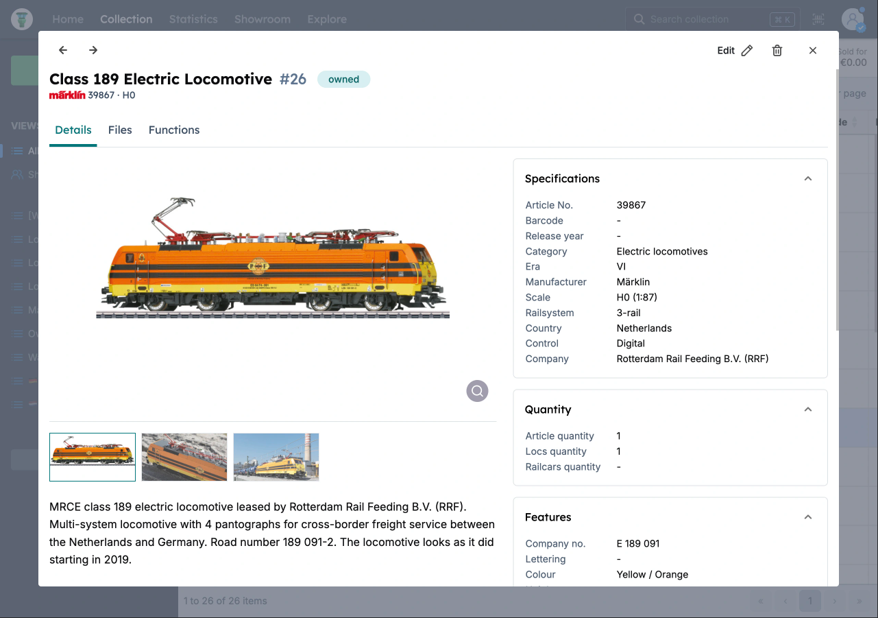 New look when viewing model trains, wagons and other model railway accessories