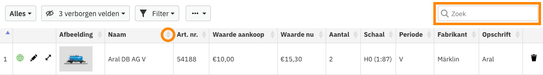 Zoeken en sorteren in tabellen