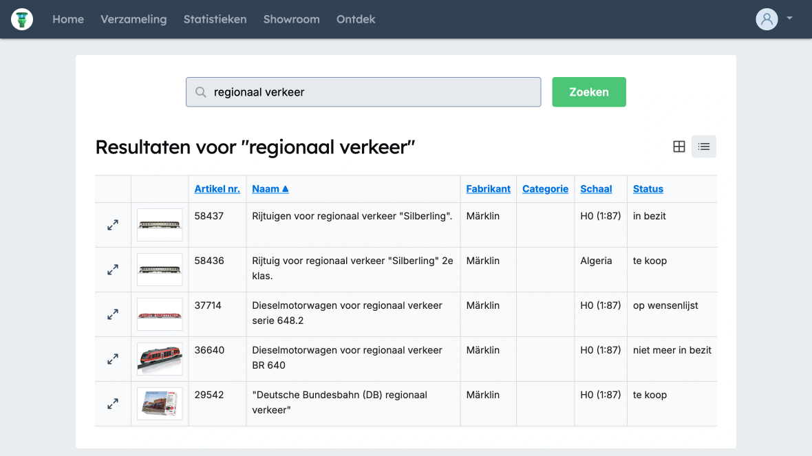 Zoekfunctie in Yard Tower